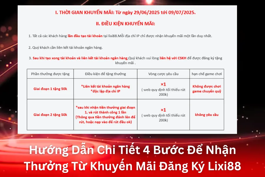 Hướng Dẫn Chi Tiết 4 Bước Để Nhận Thưởng Từ Khuyến Mãi Đăng Ký Lixi88