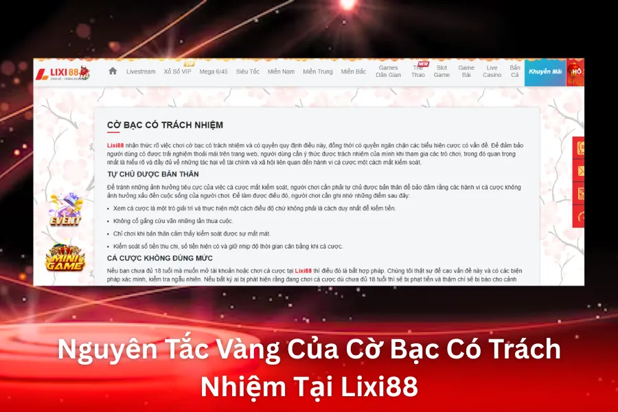 Nguyên Tắc Vàng Của Cờ Bạc Có Trách Nhiệm Tại Lixi88